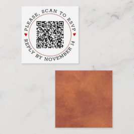 QR UAWG terracotta Grenze und Herz Hochzeit Begleitkarte