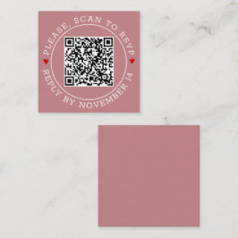 QR UAWG und Herz staubige Rose Hochzeit Begleitkarte