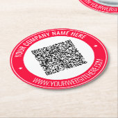 QR-Untersetzer für benutzerdefiniertes Textdokumen Runder Pappuntersetzer (Angewinkelt)
