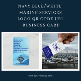 QR-URL für Navy Blue/White Marine Services Visitenkarte