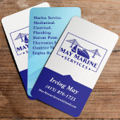 QR-URL für Navy Blue/White Marine Services Visitenkarte