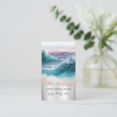 *~* QR Verziert Beach Waves Sea Ozeane AR7 Sand Visitenkarte (Stehend Vorderseite)