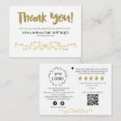 *~* QR Verzierte Scroll DANK IHNEN LOGO Review AP8 Begleitkarte (Vorne/Hinten)