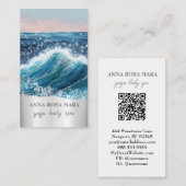*~* QR Verzierter Strand Sandwellen Meer AR7 Visitenkarte (Vorne/Hinten)