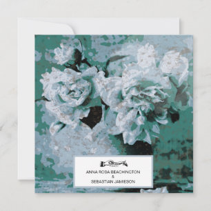 *~* QR Vintage Pfingstrose Floral RSVP AR23 HOCHZE Einladung