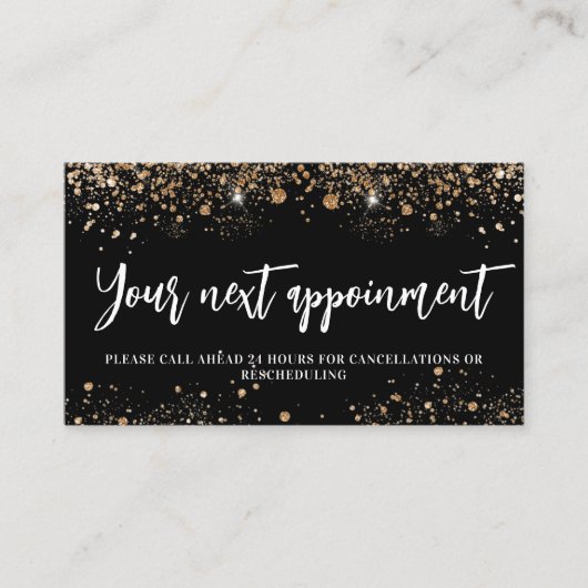 QR-Visitenkarte für Black Gold Glitzer Rabattkarte (Vorderseite)