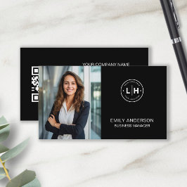 QR-Visitenkarte für das Schwarze Foto Visitenkarte