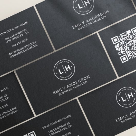 QR-Visitenkarte für moderne Personalisierte Schwar Visitenkarte