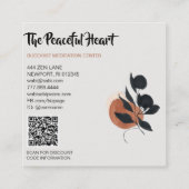 *~* QR Wabi - Sabi Abstrakt Minimal Tinte AR27 Ein Quadratische Visitenkarte (Rückseite)