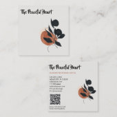 *~* QR Wabi - Sabi Abstrakt Minimal Tinte AR27 Ein Quadratische Visitenkarte (Vorne/Hinten)