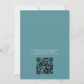 QR Watercolor Birthday Blue Green Blätter Einladung (Rückseite)
