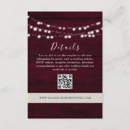 QR-Website für Burgundy Wedding Begleitkarte