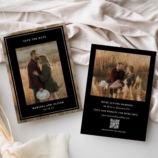 QR-Website für Minimalistisches Gerahmtes Foto Hoc Save The Date