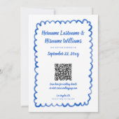 QR-Website zu Whimsical Hand Drawn Blue Foto Save The Date (Rückseite)