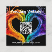 🌈 ❤️ QR + Wedding DETAILS Herz des Stolzes Hochze Begleitkarte (Vorderseite)