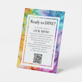 QR Wedding Menu Ethereal Bloom Sockelschild (Vorderseite)