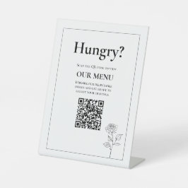 QR Wedding Menu Zeitloses Blut Sockelschild