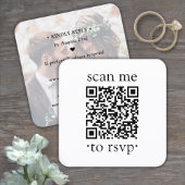 QR Wedding RSVP Einfaches Foto und klassische Typo Begleitkarte