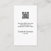 QR WEDING WEBSITE Hinzufügen des Datums Schwarz-we Begleitkarte (Rückseite)