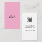 QR WEDING WEBSITE Hinzufügen des Datums Schwarz-we Begleitkarte (Vorne/Hinten)