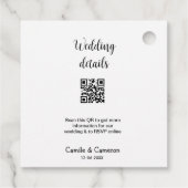 QR WEDING WEBSITE Hinzufügen des Datums Schwarz-we Geschenkanhänger (Rückseite)