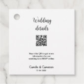 QR WEDING WEBSITE Hinzufügen des Datums Schwarz-we Geschenkanhänger (Vorderseite)