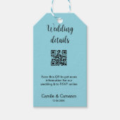 QR WEDING WEBSITE Hinzufügen des Datums Schwarz-we Geschenkanhänger (Vorderseite)