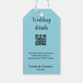 QR WEDING WEBSITE Hinzufügen des Datums Schwarz-we Geschenkanhänger (Rückseite)