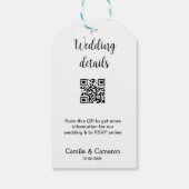 QR WEDING WEBSITE Hinzufügen des Datums Schwarz-we Geschenkanhänger (Rückseite)