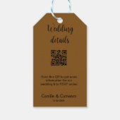 QR WEDING WEBSITE Hinzufügen des Datums Schwarz-we Geschenkanhänger (Vorderseite)