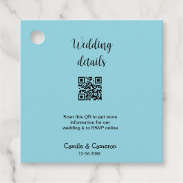 QR WEDING WEBSITE Hinzufügen des Datums Schwarz-we Geschenkanhänger