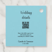 QR WEDING WEBSITE Hinzufügen des Datums Schwarz-we Geschenkanhänger (Rückseite)