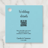 QR WEDING WEBSITE Hinzufügen des Datums Schwarz-we Geschenkanhänger (Vorderseite)