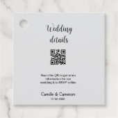 QR WEDING WEBSITE Hinzufügen des Datums Schwarz-we Geschenkanhänger (Vorderseite)