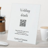 QR WEDING WEBSITE Hinzufügen des Datums Schwarz-we Sockelschild (In Situ)