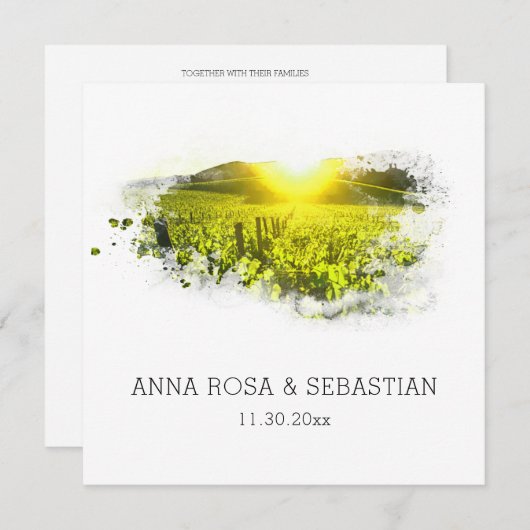 *~* QR Weintrauben Italien AR21 UAWG Wedding Einladung (Vorne/Hinten)