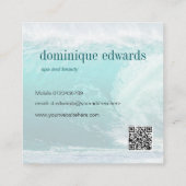 QR-Wellness-Center an der Küste Quadratische Visitenkarte (Rückseite)