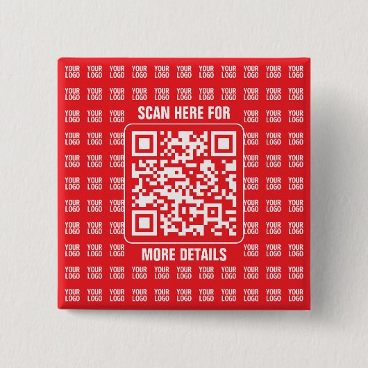 QR-Werbecode (editierbar) mit Logo-Muster Button (Vorderseite)
