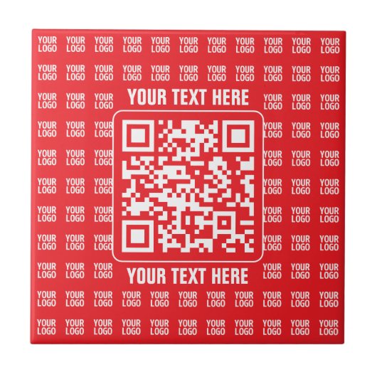QR-Werbecode (editierbar) mit Logo-Muster Fliese (Vorderseite)