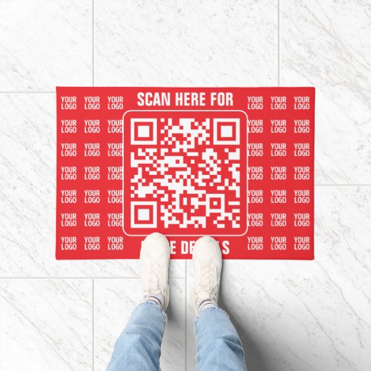 QR-Werbecode (editierbar) mit Logo-Muster Fußmatte (Indoor)