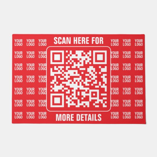 QR-Werbecode (editierbar) mit Logo-Muster Fußmatte (Vorderseite)