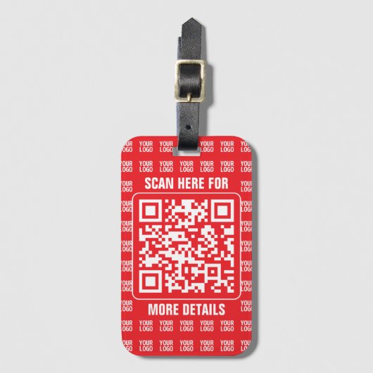 QR-Werbecode (editierbar) mit Logo-Muster Gepäckanhänger (Vorderseite Vertikal)