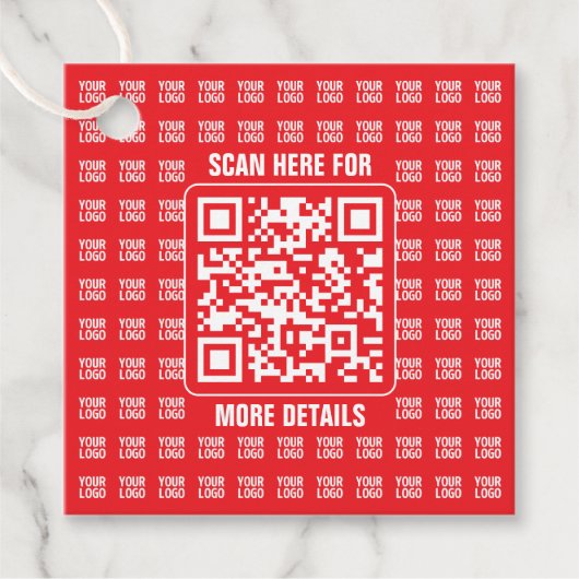 QR-Werbecode (editierbar) mit Logo-Muster Geschenkanhänger (Vorderseite)
