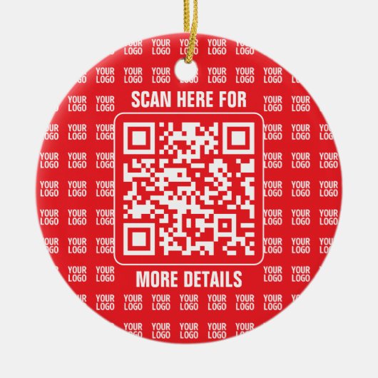 QR-Werbecode (editierbar) mit Logo-Muster Keramik Ornament (Vorne)