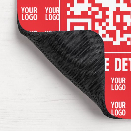 QR-Werbecode (editierbar) mit Logo-Muster Mousepad (Ecke)