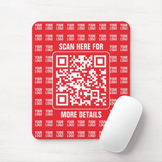 QR-Werbecode (editierbar) mit Logo-Muster Mousepad (Mit Mouse)