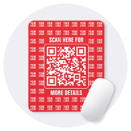 QR-Werbecode (editierbar) mit Logo-Muster Mousepad