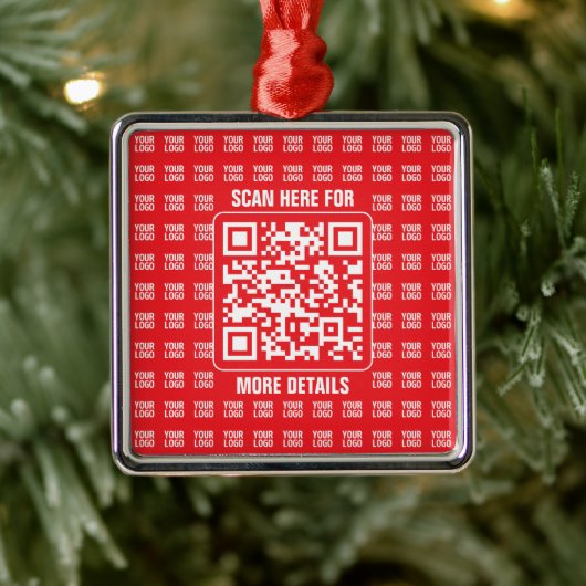 QR-Werbecode (editierbar) mit Logo-Muster Ornament Aus Metall (Baum)