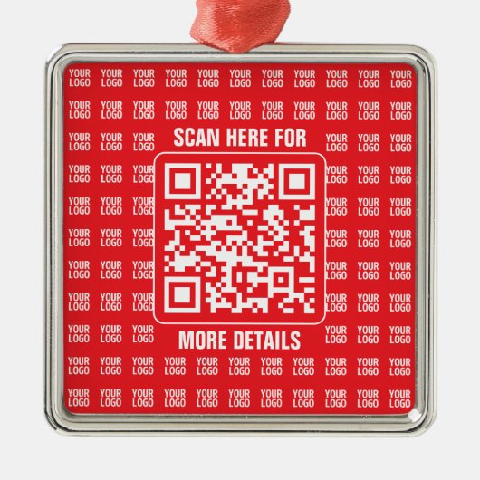 QR-Werbecode (editierbar) mit Logo-Muster Ornament Aus Metall (Vorne)