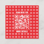 QR-Werbecode (editierbar) mit Logo-Muster Quadratische Visitenkarte (Vorderseite)